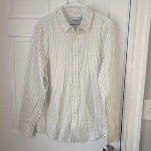 Goodfellow & Co Men's Cream Striped Button Down Shirt